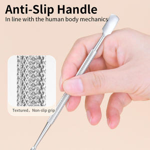 Pousse-cuticules chirurgical Ovexa à double tête réutilisable en acier inoxydable pour manucure, avec pointe affûtée pour le retrait du vernis à ongles - Product Image 5
