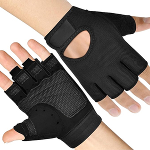 Guantes de Ciclismo de Medio Dedo al por Mayor para Fabricantes, Transpirables de Poliéster para Fitness y Levantamiento de Pesas, Protectores de Muñeca de Cuero Engrosado - Product Image 6