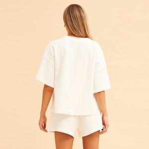 T-shirt rouge à manches courtes et col rond pour femme, 100 % coton biologique de luxe, pré-rétréci, certifié GOTS, écologique, respirant, été - Product Image 5