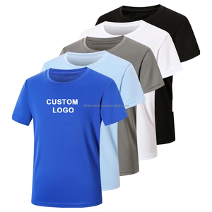 Custom <b>Logo</b> Men's Quick Dry Polyester T-Shirt Short Sleeve O-Neck Regular Fit Solid Color Casual Wear - Product Image 2
