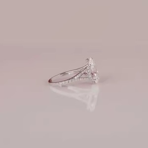 แหวนเพชรโมอิสเงิน10/14/18K ชุบทองเครื่องประดับวันครบรอบแต่งงานสำหรับผู้หญิงสวมแหวนเพชร - Product Image 4