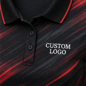 Polo Deportivo Personalizado para Mujer, Color Negro y Rojo, de Secado Rápido, Transpirable, Manga Corta, para Golf, Tenis, Uniforme de Equipo WPS-0759 - Product Image 5