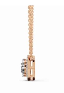 Pendentif halo hexagonal en diamant rond de 0,838 carat cultivé en laboratoire, collier Hexa's Brilliance 21 pièces, bijoux en or 9K 14K 18K, cadeau - Product Image 2