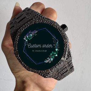 Customized Stainless Steel Black Moissanite Diamond Sapphire Crystal Pointer Mechanical Hip Hop Luxury Style Watch for Men - Product Image 2