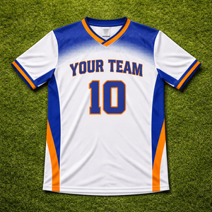 ผู้ผลิตเสื้อฟุตบอลแบบ OEM ตามสั่ง เนื้อผ้าโพลีเอสเตอร์ 100% แห้งเร็ว ระบายอากาศได้ดี ปักลายตามสั่ง ป้องกันรังสียูวี พิมพ์ลายสำหรับนักเตะ - Product Image 4