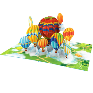 Tarjeta Pop-Up 3D de Globos Aerostáticos Coloridos con Sobre, Recuerdo Único para Celebraciones, Tarjeta de Felicitación Hecha a Mano para Todas las Ocasiones, Manualidades de Papel - Product Image 4