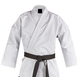 Uniforme de Karate 100% Algodón para Adultos Unisex, Duradero, Corte Regular, Teñido Liso, Disponible en Blanco y Negro con Cinturón - Product Image 5