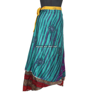 New Collection of Party Wear Sari Silk <b>Long</b> Wrap <b>Skirts</b> for Girls Rajasthani Indian Women Wear Art Silk Rapron <b>Skirt</b> Indian - Product Image 2