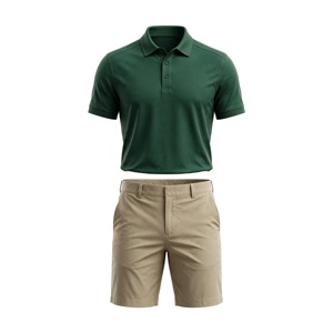 Shorts Bermuda décontractés pour hommes en coton Oxford tricoté, couleur unie, taille mi-haute, respirants, avec bande latérale et poches élastiques à la taille - Product Image 1