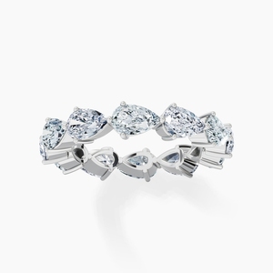 Anillo de Compromiso Clásico de Oro Blanco de 10k con Diamante Cultivado en Laboratorio de 1.00 Quilates, Corte Pera, Claridad VS1, Color E, Certificado IGI, para Mujer - Product Image 1
