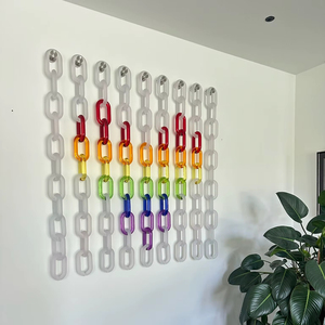 Colorful <b>Large</b> Transparent Wood Spring Chain Links Art Wall Hanging for Wedding Personalized Projects by Bh Craft - Product Image 1
