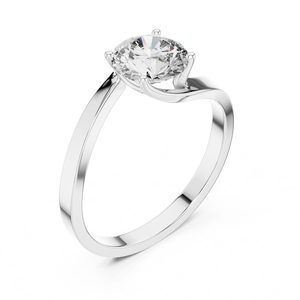 2 Carat Round Brilliant Cut Moissanite <b>Solitaire</b> <b>Ring</b> 925 Sterling <b>Silver</b> Bypass Engagement <b>Ring</b> Simple Daily Wear Fine Jewelry - Product Image 4
