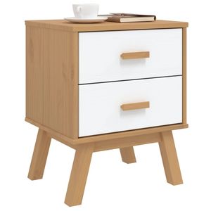 Mesita de Noche Blanca y Marrón, Elegante Mesita de Noche para Decoración de Dormitorio - Product Image 5
