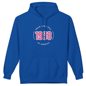 Sweat-shirt à capuche rose avec motif bleu roi, broderie circulaire, en polaire, à manches longues, unisexe, décontracté, vêtement d'hiver tendance - Product Image 1