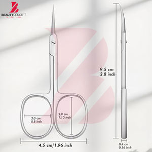 Ciseaux à cuticules avec impression de logo personnalisé, ensemble d'outils de manucure professionnels avec étui en cuir, outils de beauté en acier inoxydable - Product Image 2