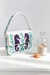 Sac à bandoulière floral perlé très tendance, sac à main brodé de perles de verre de qualité supérieure pour femmes et jeunes filles, pochette de soirée et de fête de créateur - Product Image 5