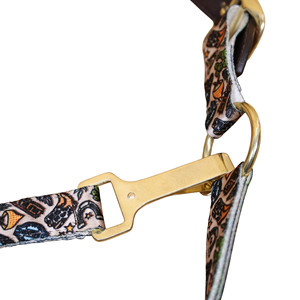 สายจูงม้าไนลอนพิมพ์ลายพร้อมอุปกรณ์เหล็กและสายคาดศีรษะหนัง - Product Image 4