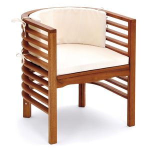 Curved <b>Teak</b> Wrap Around Single Sofa Cushioned Hug Lounge <b>Chair</b> - Product Image 1