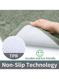 Tapis de bain en microfibre ultra doux, personnalisé, moderne, classique, très vendu, absorbant l'eau, en polyester doux, antidérapant, rectangulaire, pour toilettes - Product Image 2