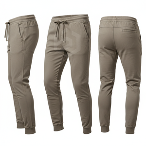 Men's Casual Cotton Sweatpants Elastic Waist Drawstring Side Pockets Midweight Autumn Joggers Men's Pants & <b>Trousers</b> - Product Image 1