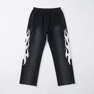 Pantalones Deportivos Negros con Bordado de Llama |   Pantalones Deportivos Blancos Flame |   Pantalones Deportivos y de Vestir Extra Grandes Estilo Urbano |   Fabricante OEM Personalizado - Product Image 1