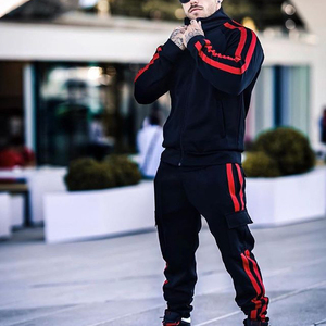 Unisex Gray Tracksuit Set Full-<b>Zip</b> <b>Hooded</b> Casual Jogging Suit Side Pockets Quick Dry Breathable Polyester/Cotton Fleece Lining - Product Image 6