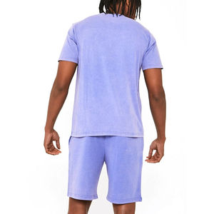 Ensemble 2 pièces personnalisé pour homme : T-shirt respirant imprimé délavé et short décontracté – Vente en gros - Product Image 3