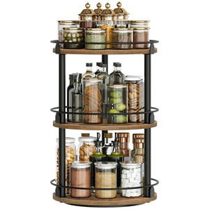 Round 3 Tier Wooden Spice <b>Rack</b> Organizer Ideal for <b>Kitchen</b> Counter <b>Storage</b> Home Organization and Pantry Essentials - Product Image 4