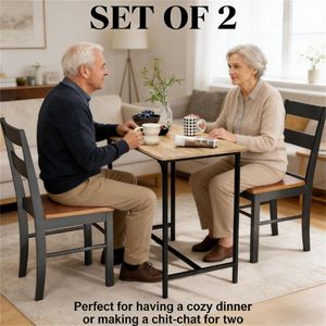 Set di 2 sedie da pranzo in legno nero, sedia da cucina - Product Image 4