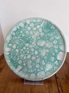 Plato de Cena de Cerámica Esmaltada con Efecto Aura de Espuma Marina, Acabado Central Radiante Artístico, Diseño de Cuerpo Cerámico Resistente para Momentos de Cena Refinados - Product Image 4