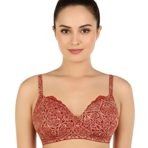 Elegante Sujetador Push-Up Rojo sin Varillas con Espalda en Y, Copa 3/4, Material de Spandex/Nylon sin Costuras, Lavable a Máquina para Mujer - Product Image 1