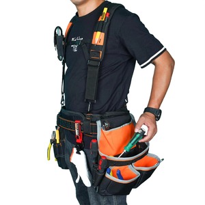 Black Orange <b>Tool</b> <b>Belt</b> With Pockets And Adjustable Straps For Workwear 2026 - Product Image 2