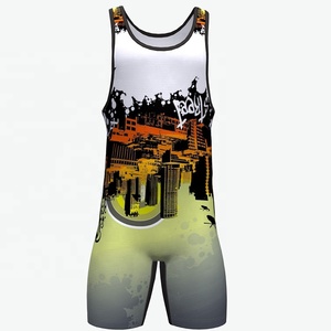 Custom Sublimated Adults Wrestling Singlet Men's Sports Tank Top Quick Dry Front Logo Team Training Gear <b>Bodysuit</b> - Product Image 1