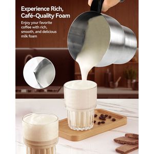 Mousseur à lait électrique 8-en-1 avec fonction vapeur, machine détachable pour mousse chaude/froide, contrôle facile par bouton rotatif - Product Image 5