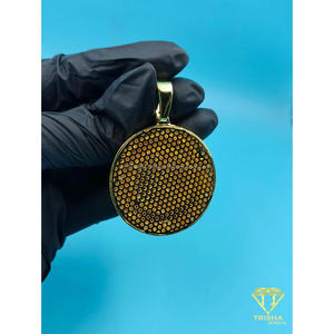 Colgante con logotipo hecho a mano con diamante cultivado en laboratorio, diseño de joyería hip hop de moda para streetwear. - Product Image 5