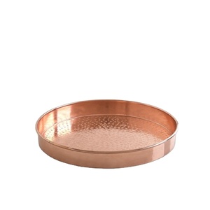 Factory Wholesale Custom Size Copper <b>Metal</b> Tray Classic Design Clear Polish <b>Collar</b> Multipurpose Food Serving Tray for Kitchen - Product Image 3