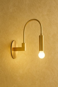 Minimalist Brass Art Deco Wall <b>Sconce</b> Round <b>Lighting</b> Fixture 100% Handmade for Home Office Indoor Use - Product Image 3