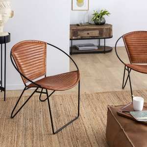 เก้าอี้หนังสีน้ำตาลและโลหะ รุ่นวานดานา เวอร์เท็กซ์ เซียร์รา - Product Image 1