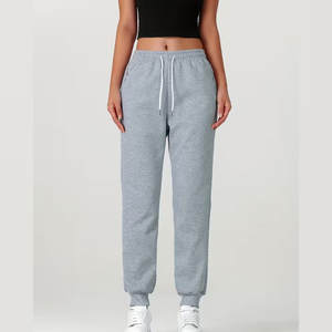 Pantalon de jogging ajusté en molleton de coton respirant et à séchage rapide pour femme, taille mi-haute, coupe droite, idéal pour l'entraînement décontracté en hiver – Vente en gros et personnalisation - Product Image 1