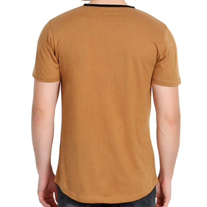 T-shirt en coton à manches courtes et col rond pour homme, respirant, <span class=keywords><strong>couleur</strong></span> unie, logo personnalisé, fermeture éclair latérale, prix de gros pour l'été - Product Image 2
