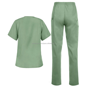 Conjunto de Uniforme Médico de Dos Piezas con Cintura Ajustable con Cordón y Tela Elástica en Cuatro Direcciones, Combinación de Colores Personalizada para Personal Privado - Product Image 2