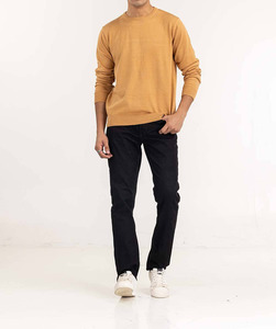 เสื้อสเวตเตอร์คอกลมผู้ชาย แขนยาว ผ้าขนสัตว์เมอริโนถัก น้ำหนักเบา บางเบา สีพื้น สำหรับฤดูใบไม้ร่วง - Product Image 1