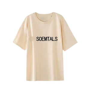 เสื้อยืดโอเวอร์ไซส์ผ้าคอตตอนหนานุ่ม พิมพ์ลายกราฟิก สไตล์สตรีทแวร์ สำหรับผู้ชาย แบบเรียบๆ ไม่มีลาย  ขายส่ง รับผลิตตามสั่ง - Product Image 1