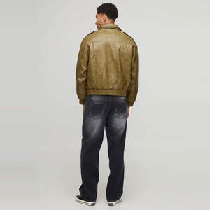 Chaqueta de Cuero para Hombre de Primera Calidad, Precios Bajos, Tela Cómoda, Estilo Moderno, Chaqueta de Cuero para Motociclista, Venta Directa de Fábrica - Product Image 2