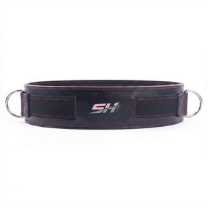 Red Contrast Stitching Unisex Leather Dipping Powerlifting Gym <b>Belt</b> Heavy Duty Stainless Steel D Rings Premium Quality Gym <b>Belt</b> - Product Image 1
