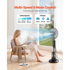 Ventilatore Nebulizzatore con 3 Velocità, Serbatoio Acqua da 0,79 Galloni, Telecomando, per Uso Esterno - Product Image 3