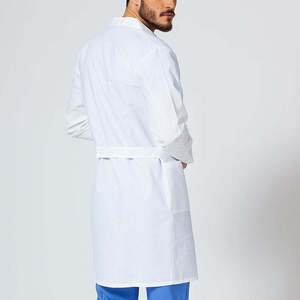 Blouse de laboratoire unisexe en coton/polyester tissé blanc, avec détection d'aiguilles et fusion sans couture, pour usage hospitalier - médecins, infirmières, personnel médical - Product Image 4