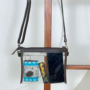 กระเป๋าถือแบบสะพายข้างใส PVC ดีไซน์หรูหรา หนังแกะสลักลายสไตล์ตะวันตก กระเป๋าสะพายไหล่ใส ได้รับการรับรองสำหรับใช้ในสนามกีฬา - Product Image 6