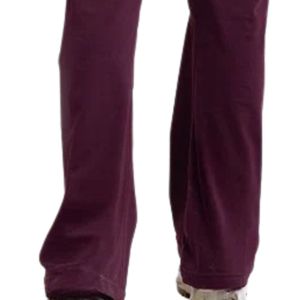 . <b>Women's</b> Burgundy High Waist Flare Pants <b>Stretch</b> Slim Fit Casual <b>Trousers</b> with Side Pockets Long Leg Soft Everyday Fashion - Product Image 5