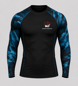 Camiseta Deportiva de Compresión de Manga Larga para Hombre, Modelo Blue Storm, de Secado Rápido, para Entrenamiento en el Gimnasio - Product Image 1